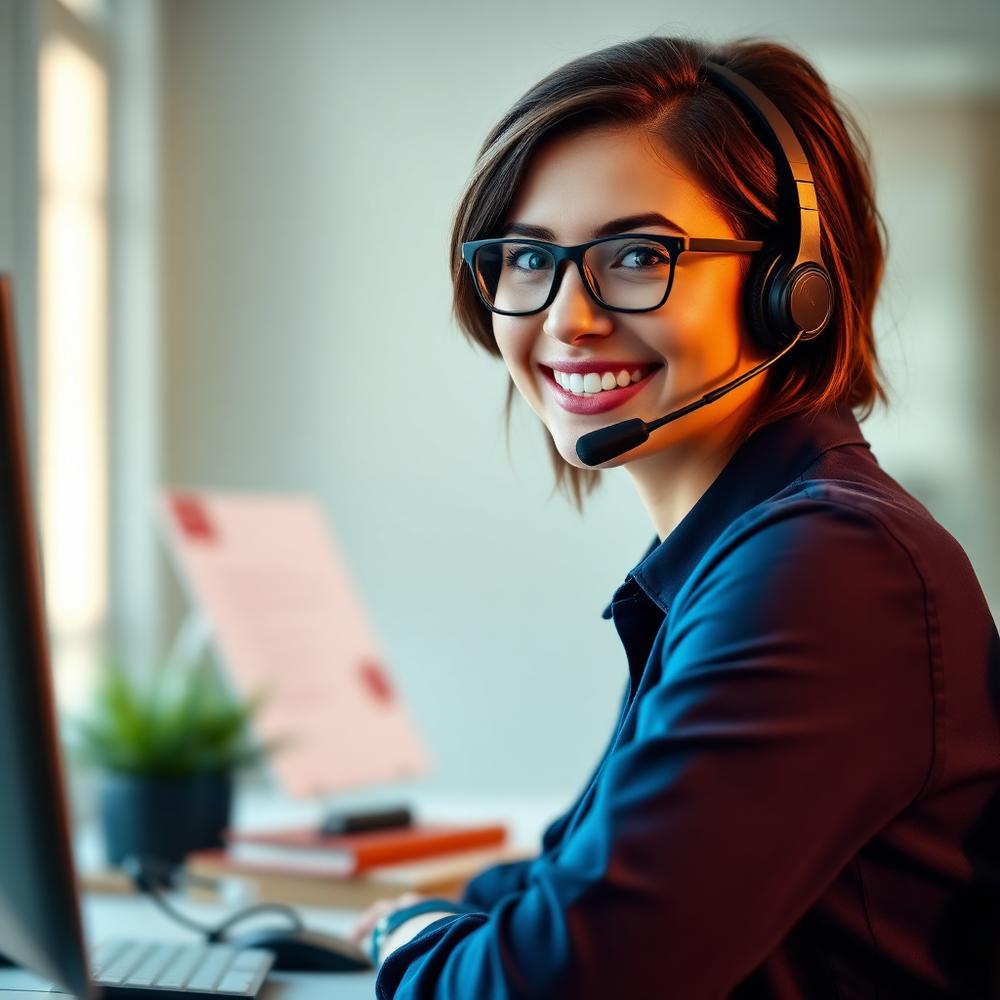 EZO customer support agent wearing a headset